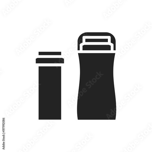 Cartridge wax heater warmer silhouette icon. Hot cartridge hair removal. Roller waxing. Depilatory roll on.