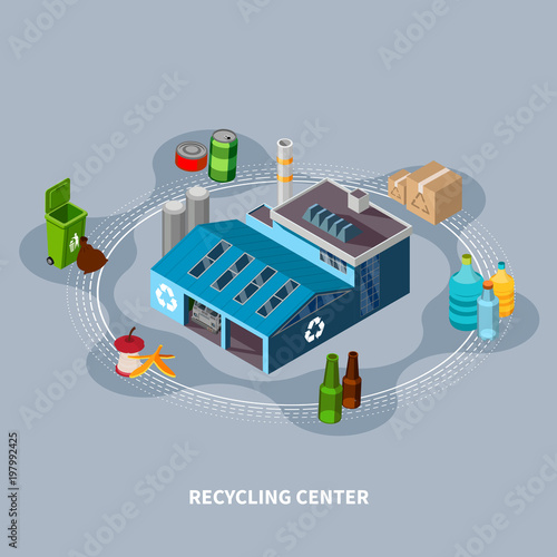 Recycling Centre Isometric Composition