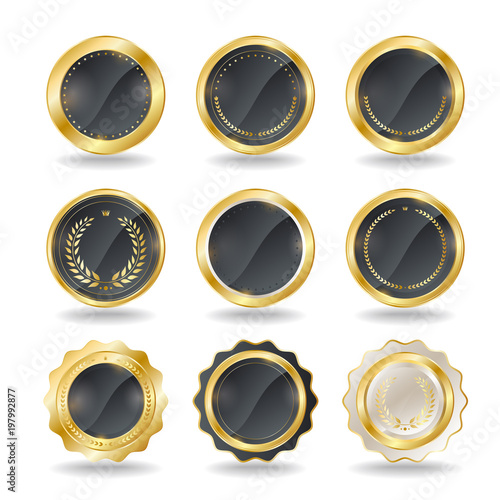 golden business labels set