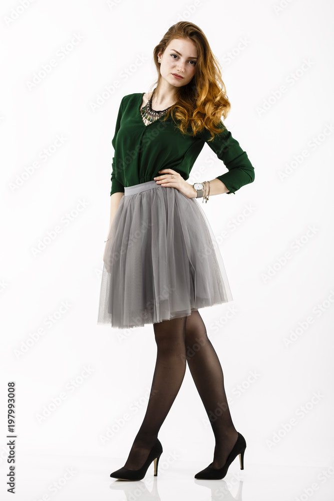Full body portrait with a beautiful redheaded woman Full body portrait with a beautiful redheaded woman