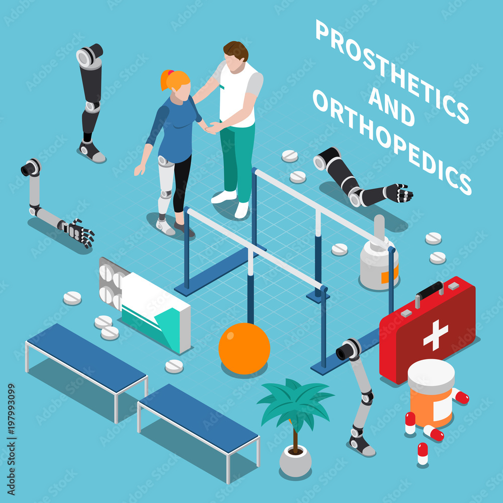 Prosthetics and Orthopedics Isometric Composition Prosthetics and Orthopedics Isometric Composition