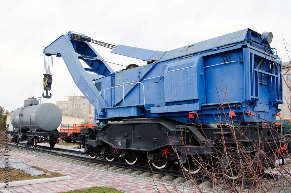 Soviet heavy railway crane. USSR. Russia Soviet heavy railway crane. USSR. Russia