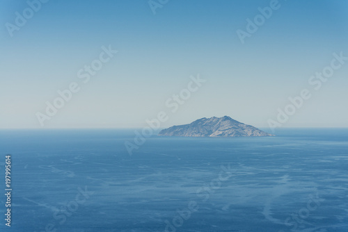 Aerial image of Isola di Monte Cristo also called Island of Mentecristo nature reserve in the Tyrrhenian Sea photo