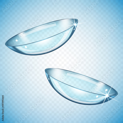 Vector realistic eye contacts lenses isolated on the transparent background