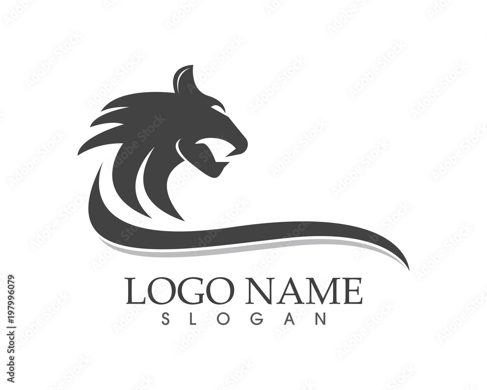 Puma head logo design vector illustration vector de Stock | Adobe Stock