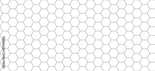 hexagon pattern. Seamless background. Abstract honeycomb background in grey color. Vector illustration photo