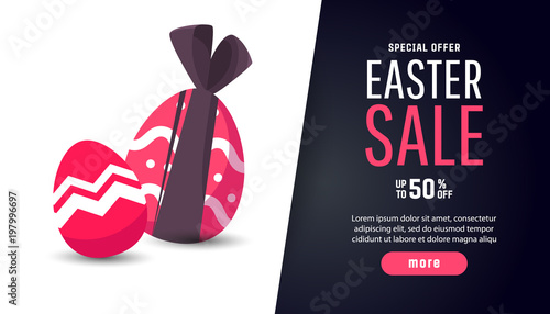 Composition of Easter sale card template 