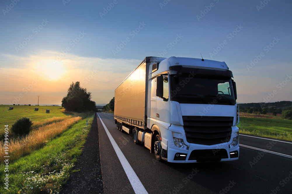 Obraz premium Truck transportation on the road