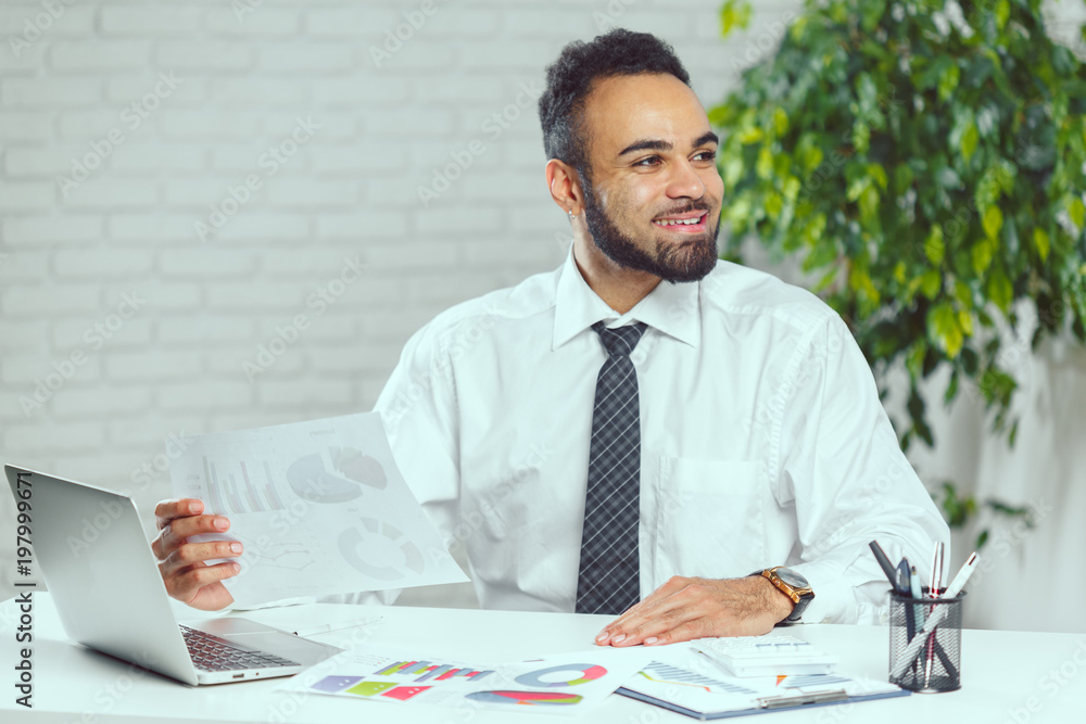 young and talente finance manager working with new project young and talente finance manager working with new project