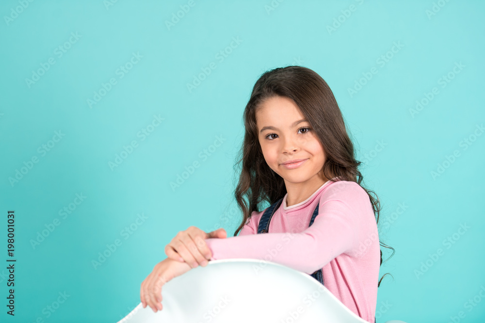 Little girl smile with young face skin, skincare Little girl smile with young face skin, skincare