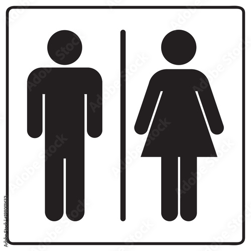 Male and Female Bathroom line Sign Icon