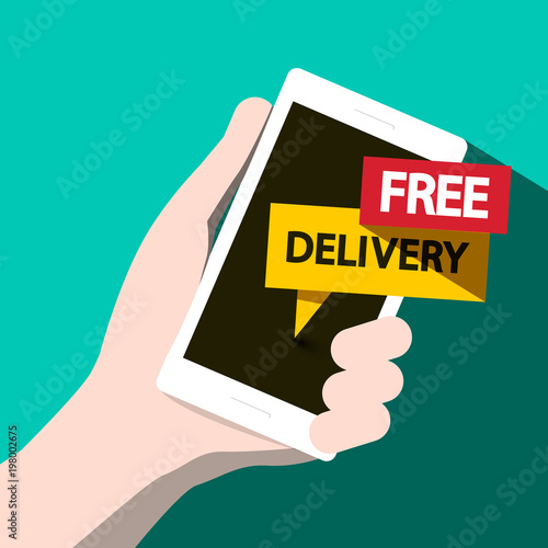 Free Delivery Vector Flat Design Phone