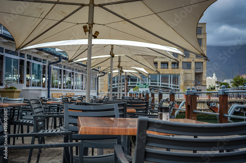 Empty Chairs after the party. Cape Town, South Africa-
