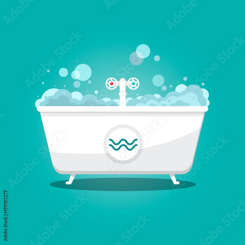 Bathtube Vector Icon. Bath Symbol.