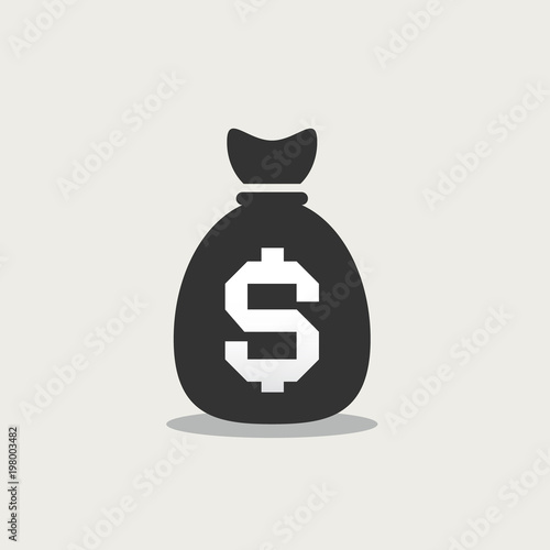 Money Bag with Dollar Sign. Vector Icon.