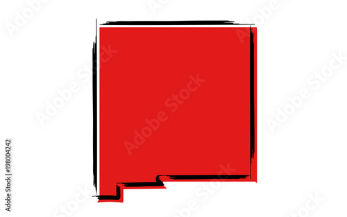 Free Download Stylized red sketch map of New Mexico - GFXLoad