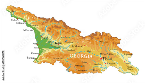 Georgia relief map photo