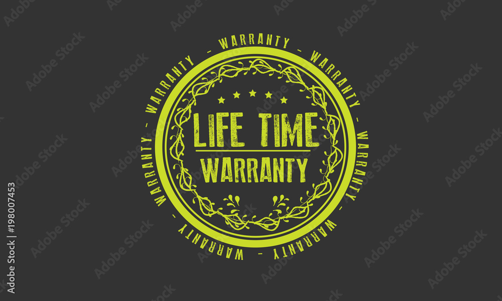 Fototapeta premium lifetime warranty icon vintage rubber stamp guarantee