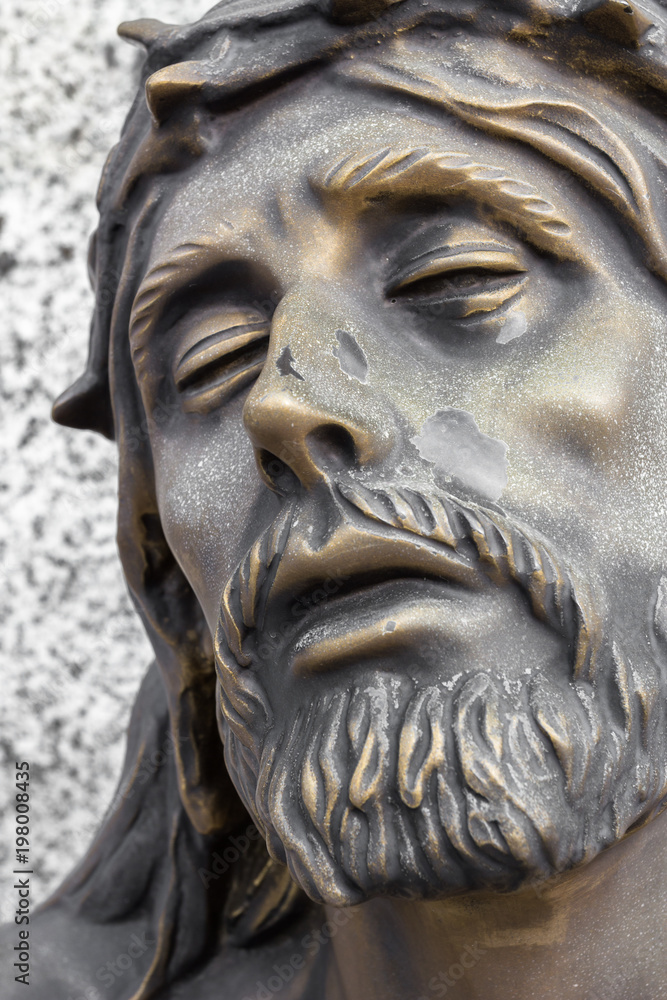 Bronze statue of the face of jesus Bronze statue of the face of jesus