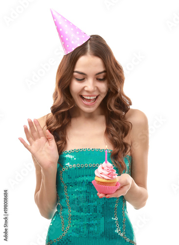Beautiful young woman with ...