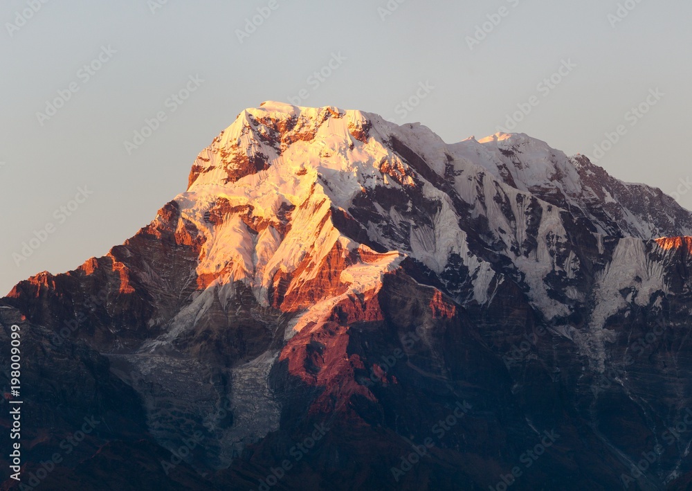 mount Annapurna, evening sunset view