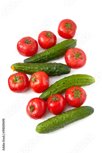 Cucumbers and tomatoes