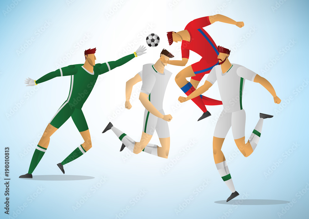 Illustration of soccer players 03