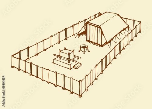Tabernacle of Moses. Vector drawing