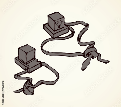 Jewish prayer cubes. Vector drawing