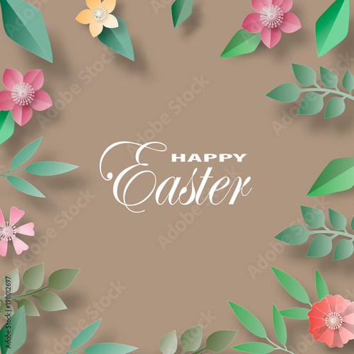 Vector easter day paper cut.for background design, illustration and greeting card.