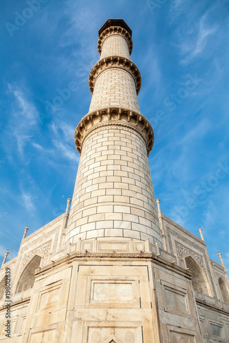 white granite column of Taj Mahal