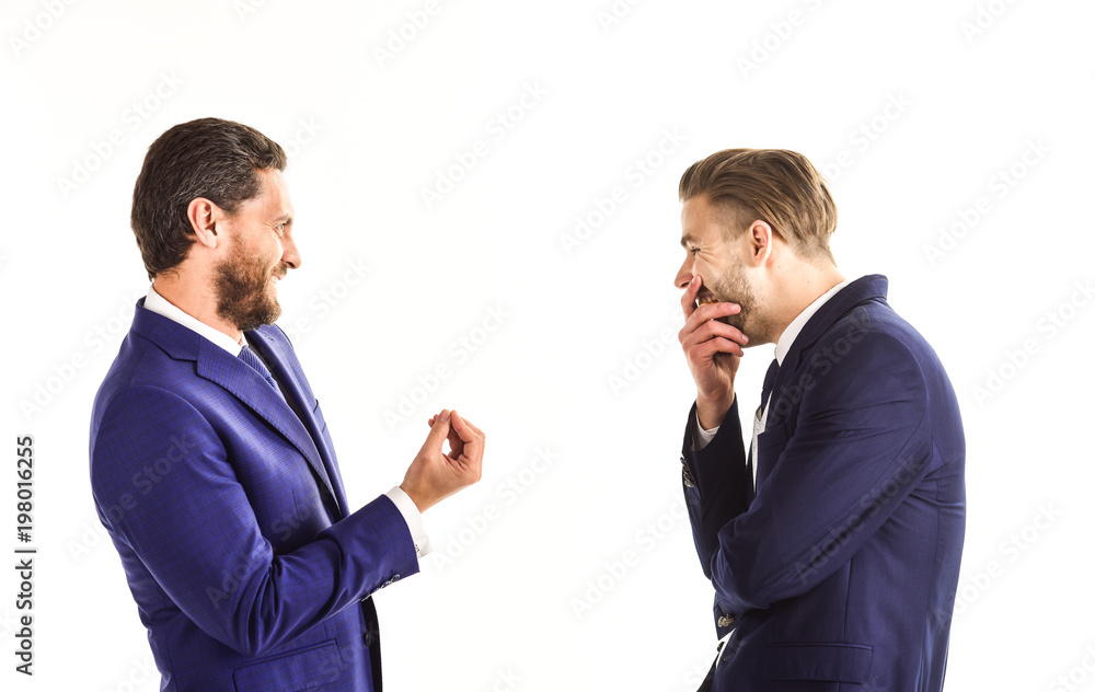 Communications and business concept. Men in suits or business partners Communications and business concept. Men in suits or business partners
