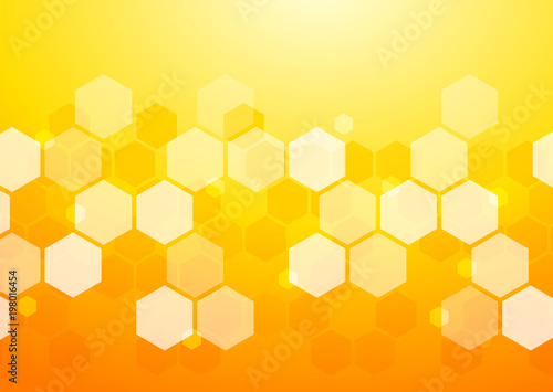 Abstract Orange Background_Honeycomb Structure  Vector Graphics © mark.f