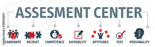 Banner assessment center concept english keywords