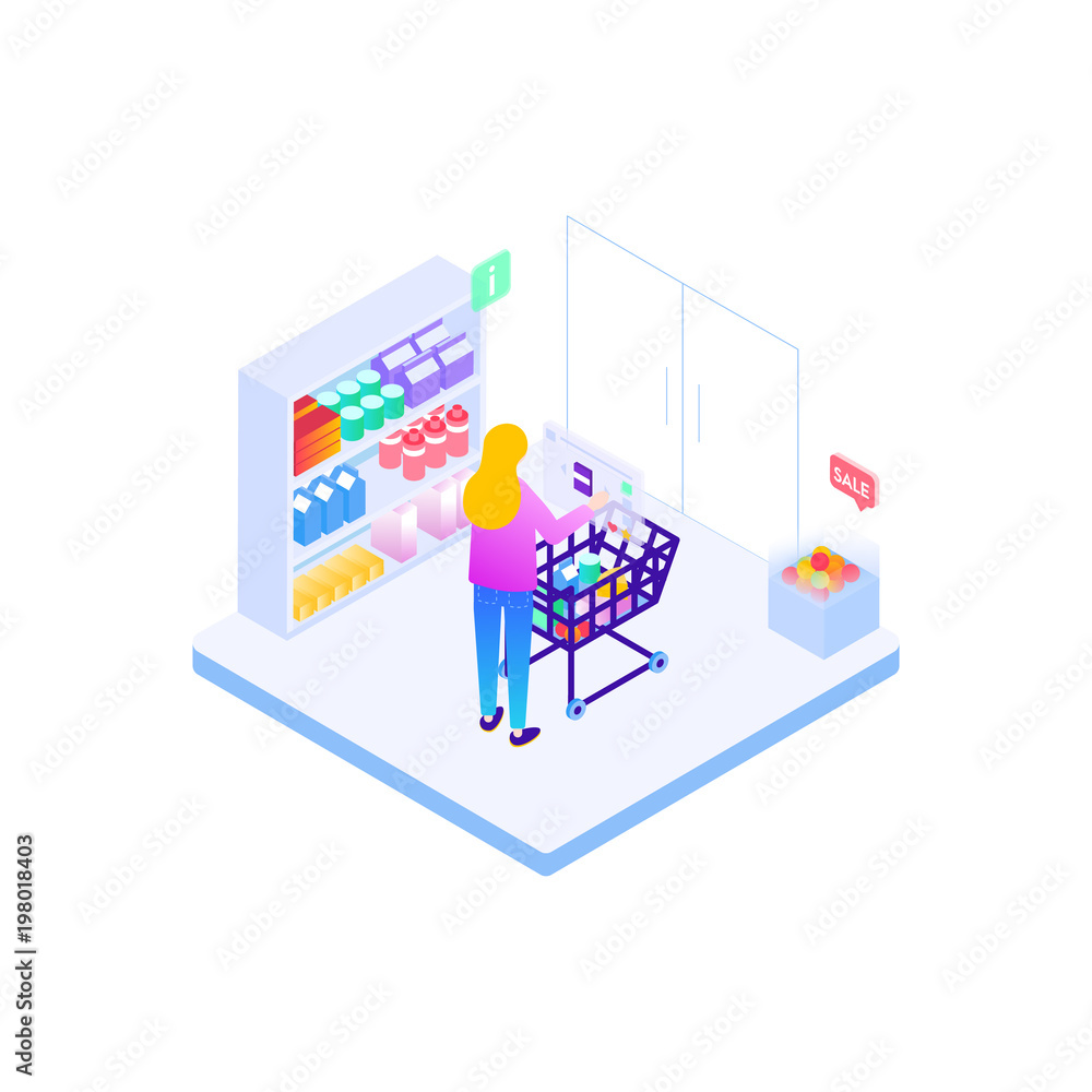Woman using augmented reality technology for buying goods Woman using augmented reality technology for buying goods