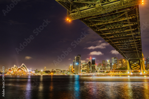 Sydney city skyline at night © sinitar
