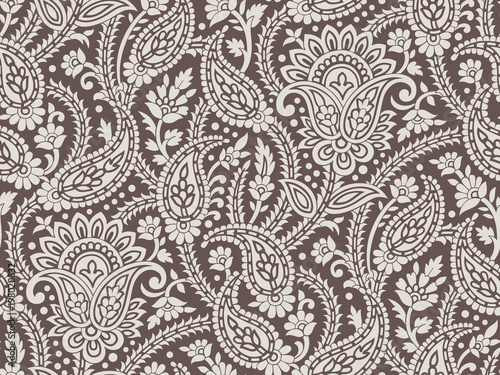 Seamless traditional indian paisley wallpaper