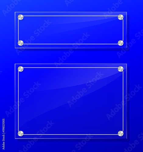 transparent frame on blue background