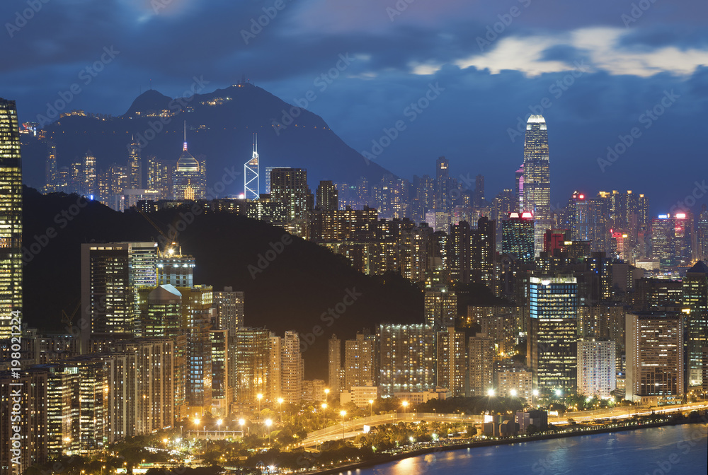 Skyline of Hong Kong city at dusk Skyline of Hong Kong city at dusk