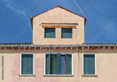 Colorful house in Murano island, Venice, Italy.