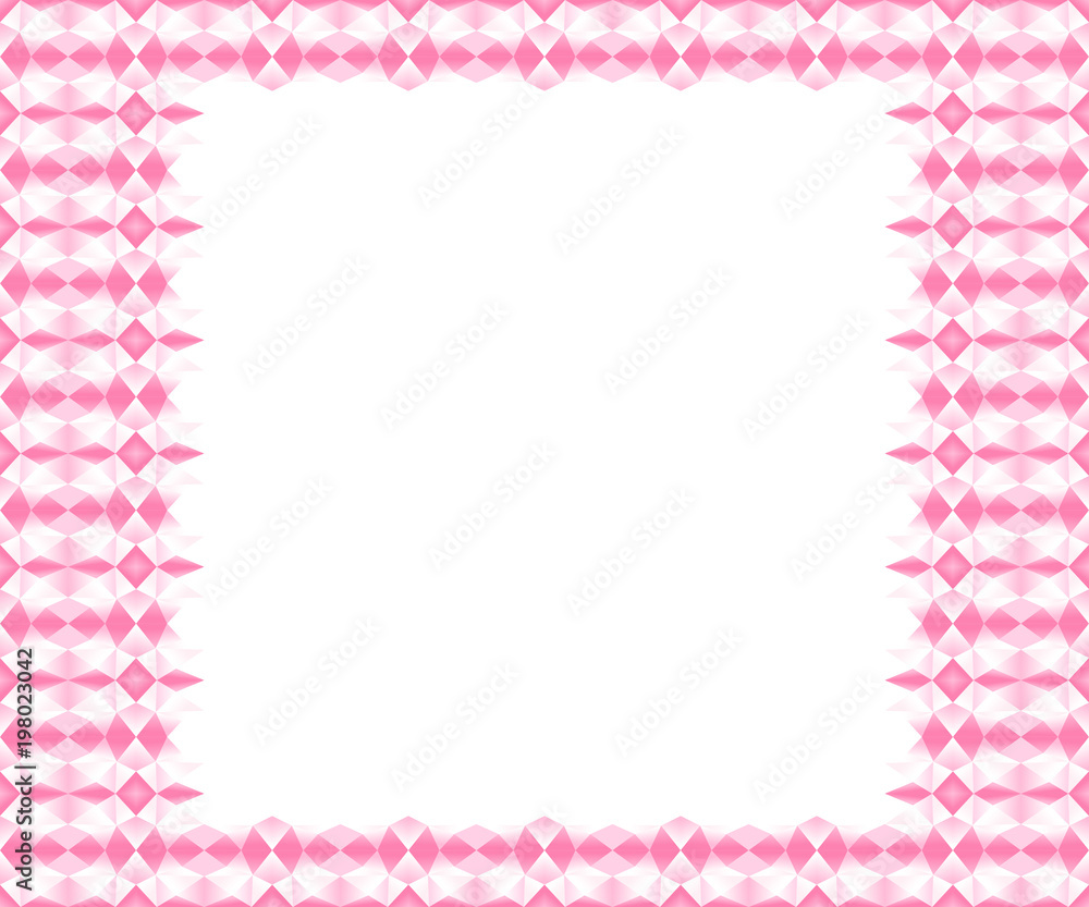 Seamless geometric pattern; gradient pink colored frame; useful as background, backdrop, image montage, frame, border for banner, website. Vector illustration, EPS10.