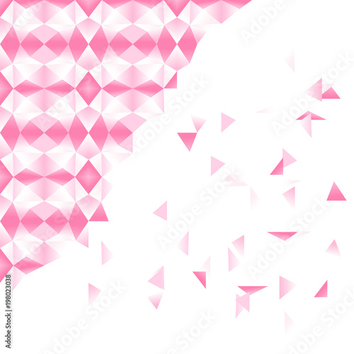 Geometric pattern of gradient pink color. Useful as background, backdrop, image montage, frame, border for banner, website. Vector illustration, EPS10.