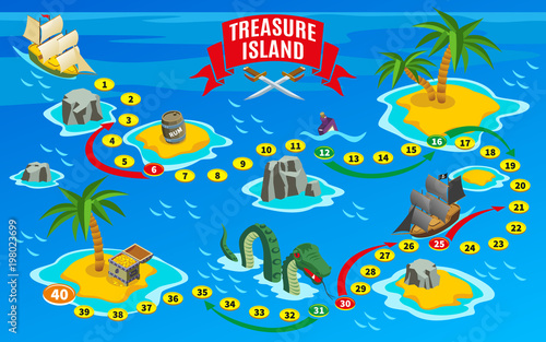 Pirates Board Game Isometric Map