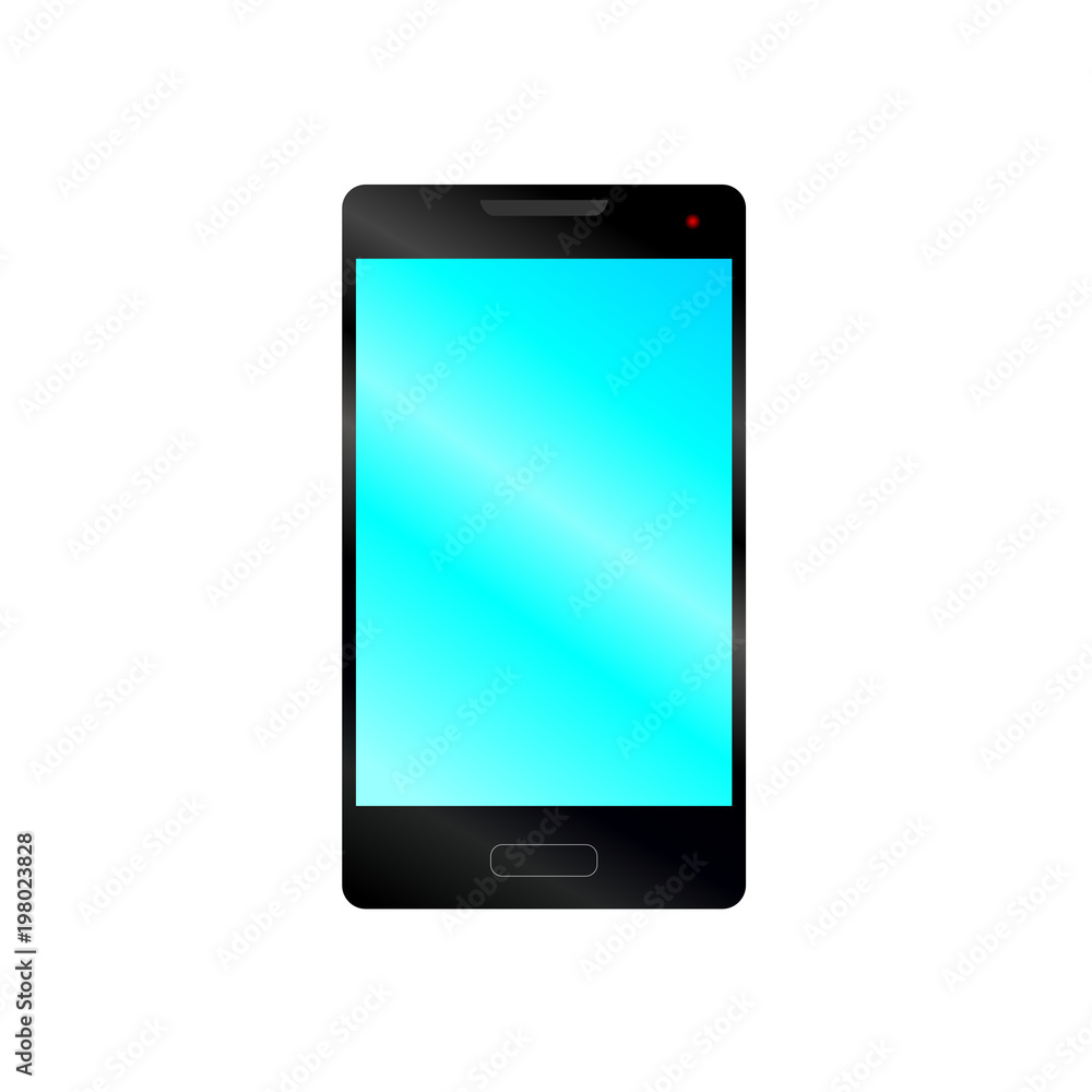 Design 3D cell phone with blue screen, illustration vector Design 3D cell phone with blue screen, illustration vector