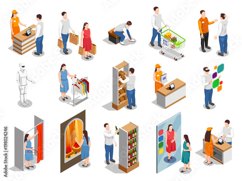 Commercial Consumers Isometric People