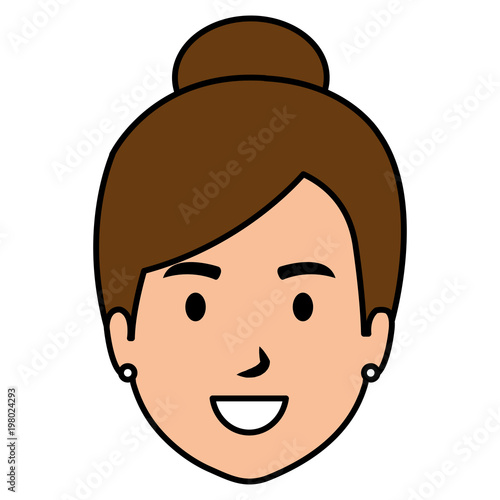 beautiful woman head avatar character