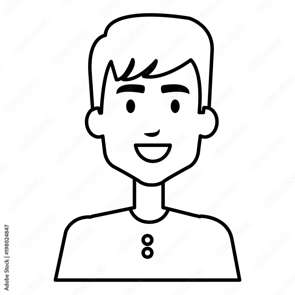 young man avatar character vector illustration design