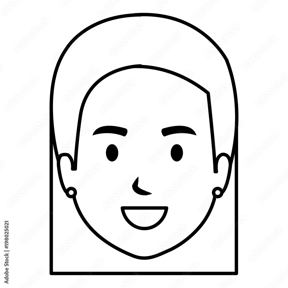 beautiful woman head avatar character vector illustration design