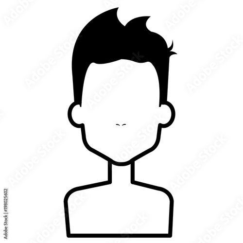 young man shirtless avatar character vector illustration design