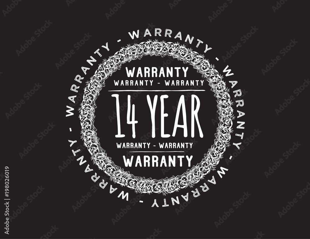 Fototapeta premium 14 years warranty icon vintage rubber stamp guarantee